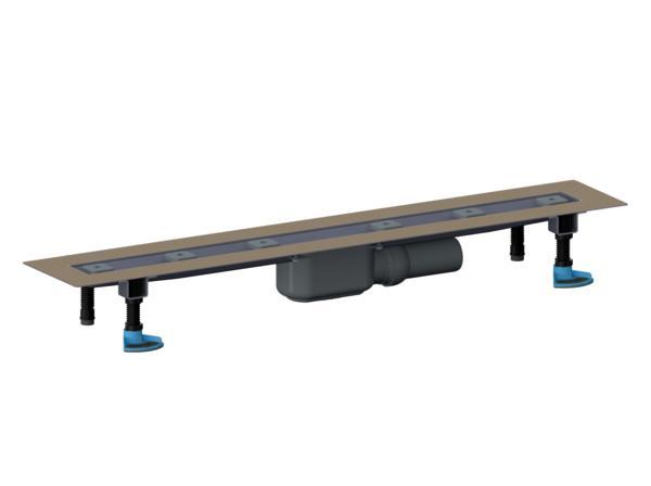 Duschrinne Dallmer CeraLine Plan F Montage in der Fläche (Ablauf 0,7 l/s) Einbaum.900 mm / 800 mm Rost. Bauhöhe 90mm.