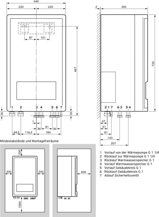 Hydraulikstation Vaillant VWZ MEH 97/6 für Luft/Wasser-WP aroTHERM plus