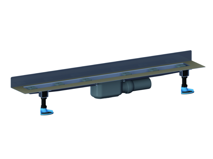 Duschrinne Dallmer CeraLine Plan W Montage an der Wand (Ablauf 0,7 l/s) Einbaum.1000 mm / 900 mm Rost. Bauhöhe 90mm.