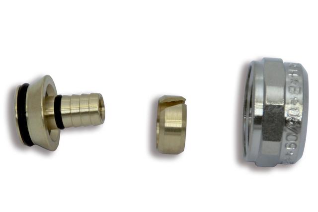 MS-Klemmverschraubung Roth für den Anschluß vom Heizrohr an den Verteiler 14 mm