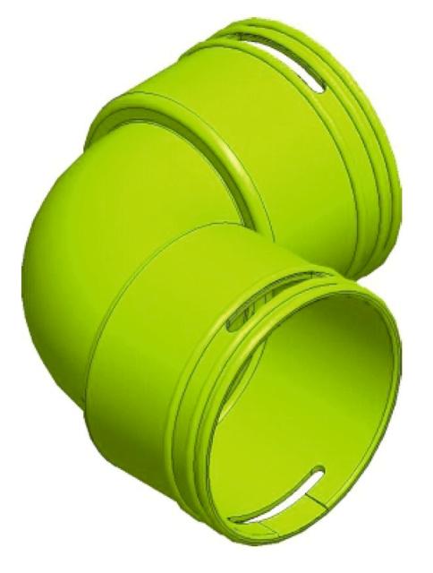 Bogen Wolf 90° antistatisch/antibakteriell, für CWL DN 75