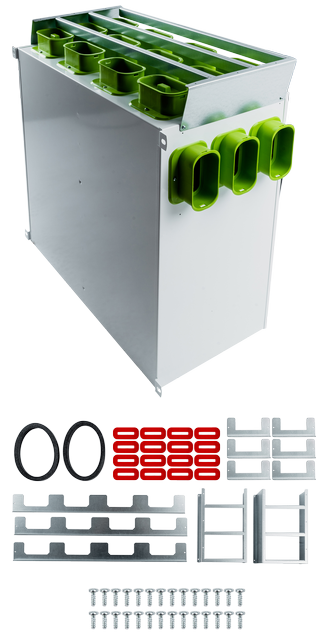 Wolf Luftverteiler DN160 für CWL-F-300 9 Stutzen 50x100 mit 5 Rohrkappen