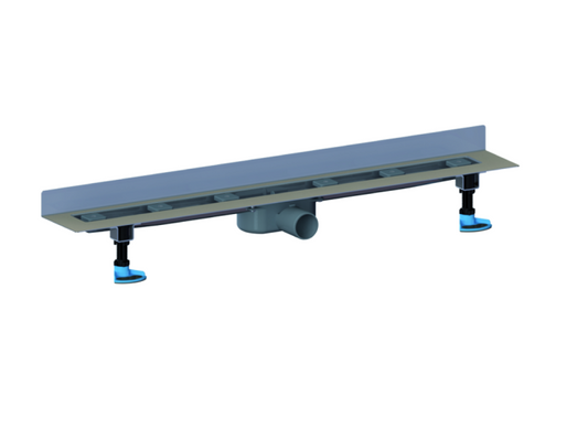 Duschrinne Dallmer CeraLine Nano W Montage an der Wand (Ablauf 0,46 l/s) Einbaum.1000 mm / 900 mm Rost. Bauhöhe 68mm.