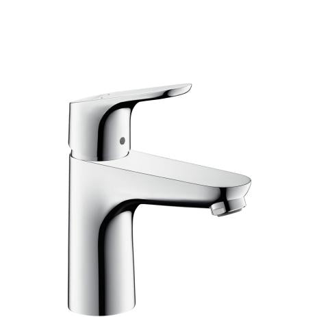 Waschtisch-Einhebelmischer Hansgrohe Focus 100 mit Excenterventil verchromt / Ausladung 119 mm