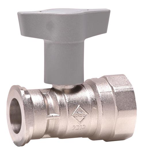 ISO-T Pumpenkugelhahn Comfort Typ 982T mess.vernickelt,ohne Schwerkraftbremse DN 25 x 40 (1" x 1 1/2")