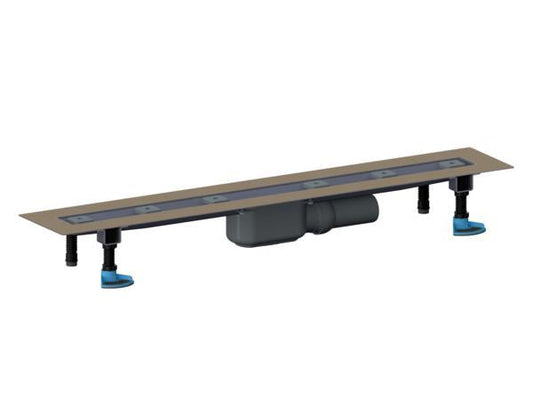 Duschrinne Dallmer CeraLine Plan F Montage in der Fläche (Ablauf 0,7 l/s) Einbaum.900 mm / 800 mm Rost. Bauhöhe 90mm.