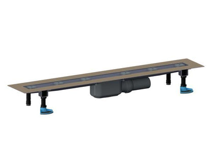 Duschrinne Dallmer CeraLine Plan F Montage in der Fläche (Ablauf 0,7 l/s) Einbaum.700 mm / 600 mm Rost. Bauhöhe 90mm