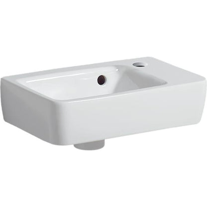 Handwaschbecken Geberit Renova Plan mit Hahnloch rechts,mit Überlauf 36 x 25 cm weiß