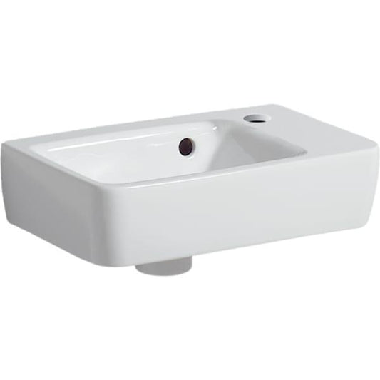 Handwaschbecken Geberit Renova Nr.1 Compact (eckig),mit Hahnloch links 40 x 25 cm weiß