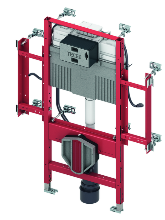 Montageelement TECEprofil f.Wand-WC erh. (Gerontomodul) m.Uni-Spülk. NEU easy fit Höhe 112 cm / Betätigung vorne