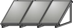 U-Aufstellgerüst Wolf AluFlex für senkrechte Fläche (Hochformat) für drei TopSon F3-1/CFK-1