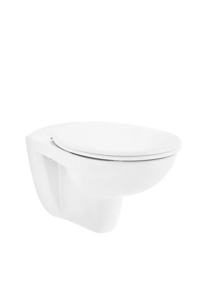 Wand-Tiefspülklosett Sanibel 1001 (spülrandlos),antibakt.Glasur Hygiene weiß / Ausl.54 cm / 4,5/6 ltr.