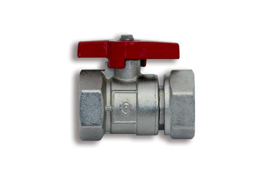 Messing Kugelhahn Roth für Heizkreisverteiler DN 25 (1") mit Überwurfmutter