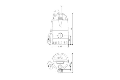 Kellerentwässerungspumpe Grundfos Unilift CC,Flachabsaugung auf 3 mm Typ 5 A1 / 0,24 kW