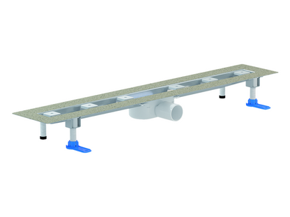 Duschrinne Dallmer CeraLine Nano F Montage in der Fläche (Ablauf 0,46 l/s) Einbaum.1000 mm / 900 mm Rost. Bauhöhe 68mm.