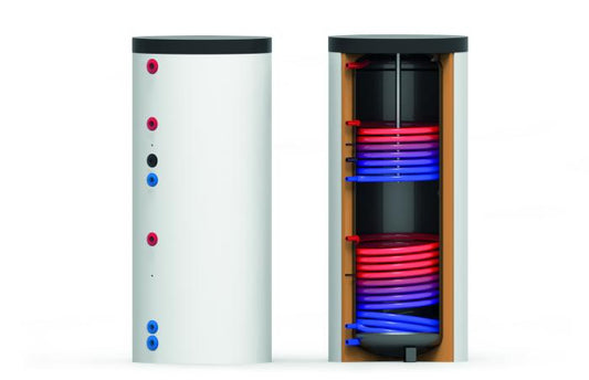 Standspeicher Comfort by Sanibel TS-SS 300,Isolierung/Folienmantel weiß m.2 Wärmetauschern