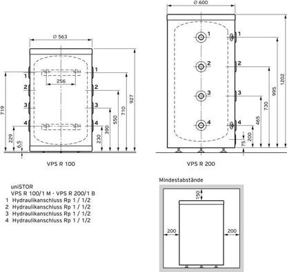Pufferspeicher Vaillant VPS R 100 für Wärmepumpen
