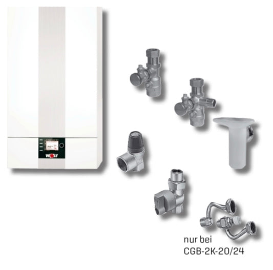 Wolf Paket Brennwerttherme CGB-2K-20 Regelung BM-2, Aufputz